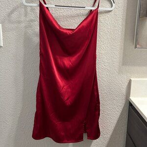 Red Satin Mini Dress